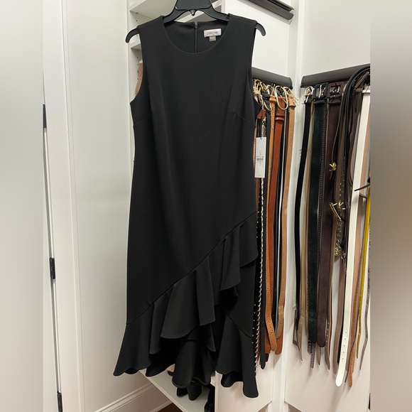 NWT Calvin Klein crepe black dress - Picture 2 of 6